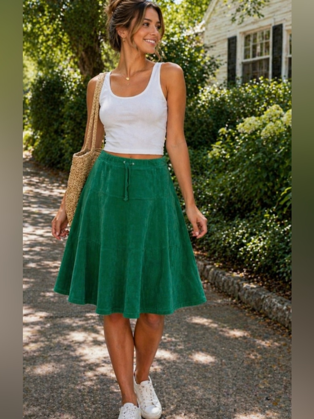 Lily Pulitzer Green Velour Skirt M Y2K Embroidered Palm Tree Lounge